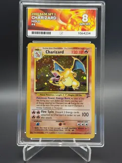 Base Set 2 Charizard 4/130 Holo Rare Pokemon Card Ace 8 NM-MT with SWIRL 2000 - Image 1
