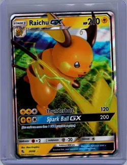 Raichu GX HP 210 Lightning Holo #20/68 Pokemon 2019 Card - Image 1