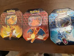 Pokemon Hidden Fates Tins (Set of 3 Tins) - Charizard, Raichu, Gyarados Art Set - Image 1