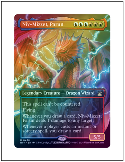 1x Niv-Mizzet, Parun, Anime Foil Borderless Art, Ravnica Remastered, MTG NM - Image 1