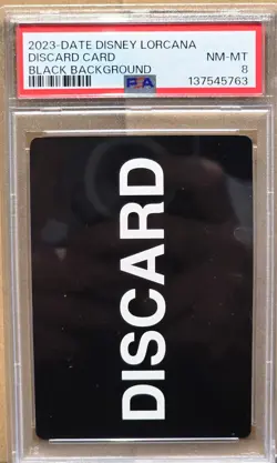 2023 DISCARD CARD - BLACK - LORCANA DISNEY - PSA 8 - Image 1
