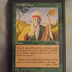 Wizards of the Coast MTG Worldly Tutor Mirage Uncommon Green Instant Regular EN - Image 1