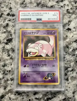 PSA 9 1999 Pokemon Sabrina's Slowpoke Japanese Gym 2 #79 Pocket Monsters Vintage - Image 1