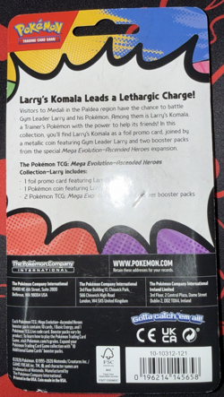 Pokemon TCG Mega Evolution Ascended Heroes 2-Pack Blister Larrys Komala Vertical - Image 4