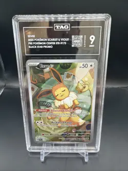Pokemon Eevee 173 SV Promo Holo STAMP 2025 Pokemon Center Exclusive TAG 9 - Image 1