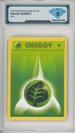 1999 Pokemon Base Set 1st Ed GRASS ENERGY #99/102 💎 DSG 5 EX - Image 1