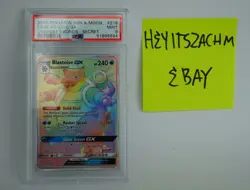 PSA 9 Blastoise GX Secret Rainbow FA 2019 Pokemon TCG S&M Unbroken Bonds 218 - Image 1