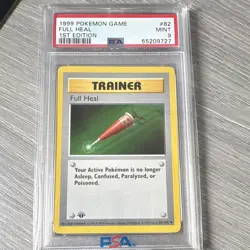 Pokemon Full Heal 82/102 Base Set Shadowless 1st Edition Uncommon PSA 9 English - Image 1