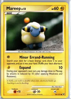 Mareep 82/127 Common Platinum Pokemon Moderately Played - Image 1