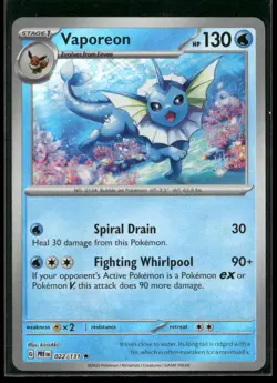 Vaporeon (Master Ball Pattern) 022/131 R Prismatic Evolutions NM/M Pokemon - Image 1