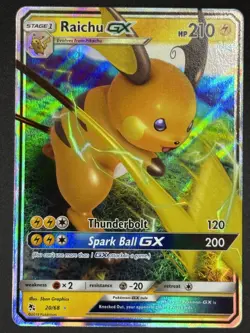 Raichu GX 020/068 - Pokemon TCG 2019 Sun & Moon Hidden Fates Near Mint - Image 1