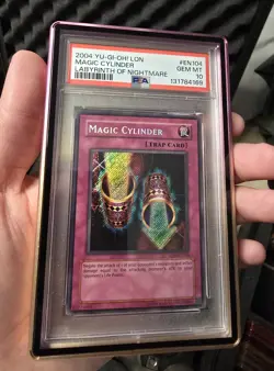 Yu-Gi-Oh! PSA Lot 2 EN PRINT: Blue-Eyes LOB-EN001 9, Magic Cyl 10 LON-EN104 - Image 2