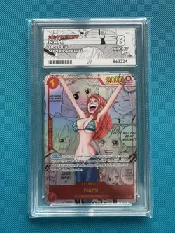 One Piece Nami Manga Rare Alt Art OP01-016 English ACE 8 Graded PRB-01 - Image 1