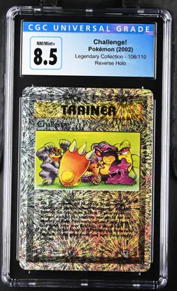 CHALLENGE! 106/110 REVERSE HOLO LEGENDARY POKEMON CGC 8.5 (New Label 9) - Image 1