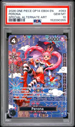 2026 One Piece Op14-093 Eb04 Sea's Seven Perona SP Special Alt Art PSA 10 #093 - Image 1