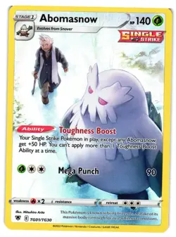 Pokemon TCG Abomasnow Sword & Shield TG01/TG30 Holo Rare VLP - Image 1