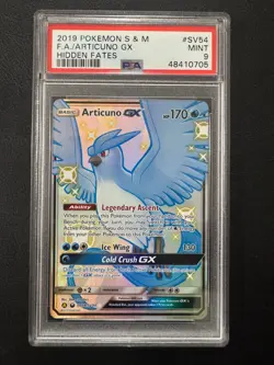Pokemon TCG: PSA 9 Articuno GX SV54/SV94 Shiny Holo Rare - 2019 S&M:Hidden Fates - Image 1