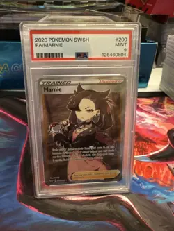 The Pokemon Company 2020 Pokemon TCG SWSH01 Marnie 200/202 UR FA Holo PSA 9 EN - Image 1