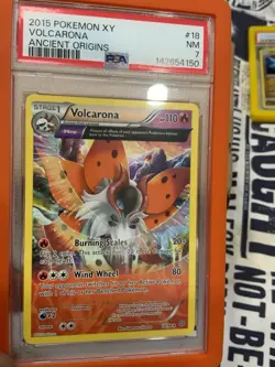 2015 POKEMON XY ANCIENT ORIGINS #18 VOLCARONA Full Art PSA 7 🦋🔥 - Image 2