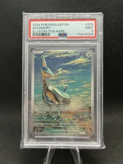 Pokemon TCG Skarmory 209/191 Surging Sparks Illustration Rare Holo PSA 9 - Image 1