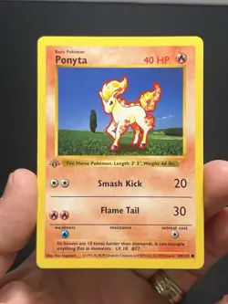 Pokemon TCG Ponyta 060/102 Base Set (Shadowless) 1st Edition LP - Image 1