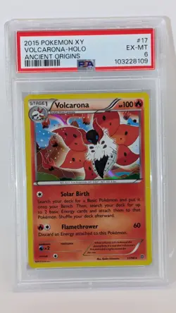 2015 Pokemon XY Ancient Origins Volcarona #17/98 Holo PSA 6 EX-MT! - Image 1