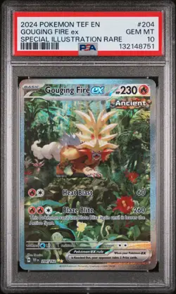 2024 POKEMON TEF EN-TEMPORAL FORCES #204 GOUGING FIRE EX PSA 10 - Image 1