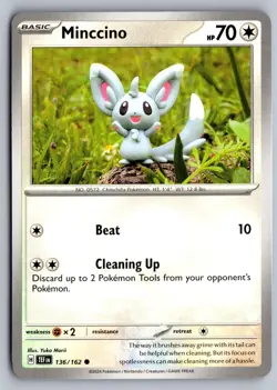 Minccino 136/162 Common Temporal Forces Pokemon Near Mint - Image 1