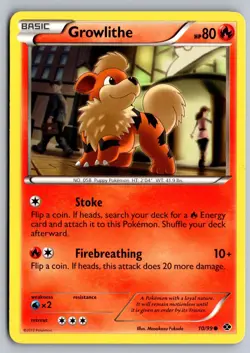 Growlithe 10/99 Common Next Destinies Pokemon Moderately Played - Image 1