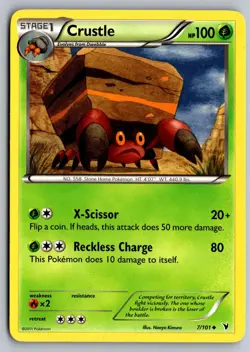 Crustle 7/101 Uncommon Noble Victories Pokemon Moderately Played - Image 1