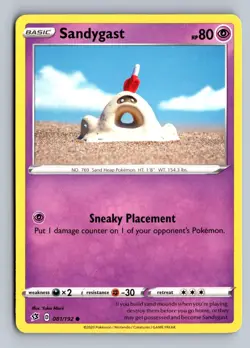 Sandygast 081/192 Common Rebel Clash Pokemon Near Mint - Image 1