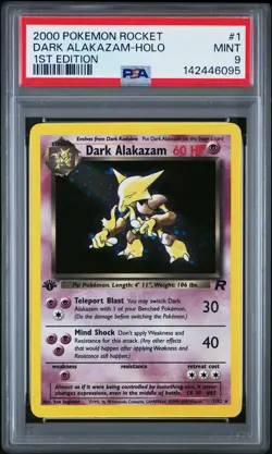 2000 POKEMON ROCKET 1ST EDITION #1 DARK ALAKAZAM-HOLO PSA 9 - Image 1