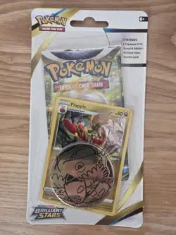 Pokemon TCG Brilliant Stars Flapple Checklane Blister Booster Pack Sealed - Image 1