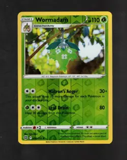 2022 Pokemon SWSH BRILLIANT STARS REVERSE HOLO WORMADAM - Image 1