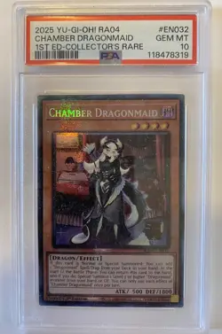 2025 YU-GI-OH! RA04-QUARTER CENTURY STAMPEDE #EN032 CHAMBER DRAGONMAID PSA 10 - Image 1