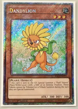 YuGiOh! Dandylion - RA03-EN211 Platinum Secret Rare 1st Edition - English NM/M - Image 1