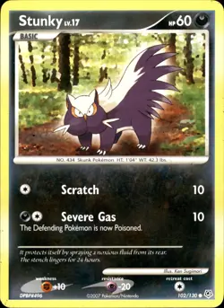 Stunky 102/130 Common - Pokemon Diamond and Pearl 2007 MP - Image 1