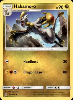 Hakamo-o 99/145 - Pokemon SM - Guardians Rising - LP - Image 1