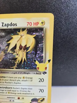 Pokemon Rocket’s Zapdos Celebrations 25th Anniversary Holo 15/132 Rare - Image 2