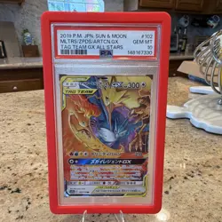 Pokemon TCG Moltres & Zapdos & Articuno GX 102/173 PSA 10 Japanese SM12a Holo - Image 1