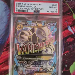 Pokemon TCG Mega M Mewtwo EX Full Art 063/059 Blue Shock JP 1st PSA 8 - Image 1