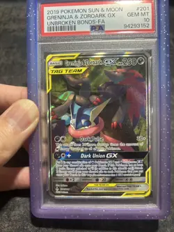 Pokemon TCG Greninja & Zoroark Tag Team GX Unbroken Bonds 201/214 Psa 10 - Image 4