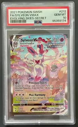 Pokemon Sylveon Vmax Evolving Skies #212/203 PSA 10 GEM MINT - Image 1