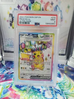 Pokemon - Pikachu ex 219/191 Sv08: Surging Sparks Holo - MINT - PSA 9 - Image 1