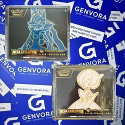 Pokemon TCG Mega Evolution PC ETB Bundle Mega Gardevoir & Lucario + Acrylic Case - Image 1