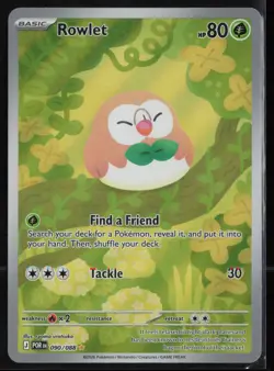Pokemon Rowlet 090/088 Perfect Order Illustration Rare NM - Image 1