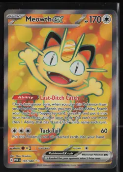 Meowth Ex Full Art 107/088 - Pokemon TCG Perfect Order - Image 1