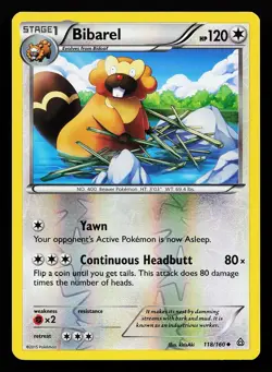 Bibarel 118/160 Reverse Holo Uncommon Primal Clash Pokemon Card - Image 1
