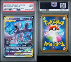 PSA9 2019 Pokemon Japanese S&M Tag Team GX All Star MEWTWO & Mew Tag Team GX - Image 1