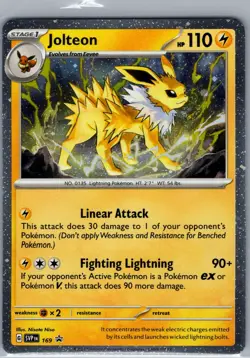 Jolteon SVP 169 SV: Scarlet & Violet Promo Cards - Pokemon Card - NM - Image 1